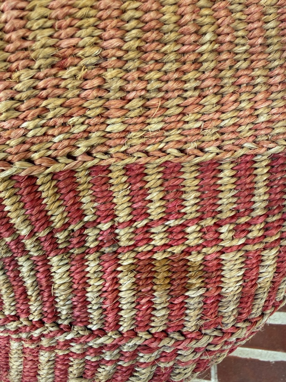 Woven Sisal Market Tote Bag Boho Kenyan Kiondo Basket Purse Eclectric Coastal - Picture 3 of 16